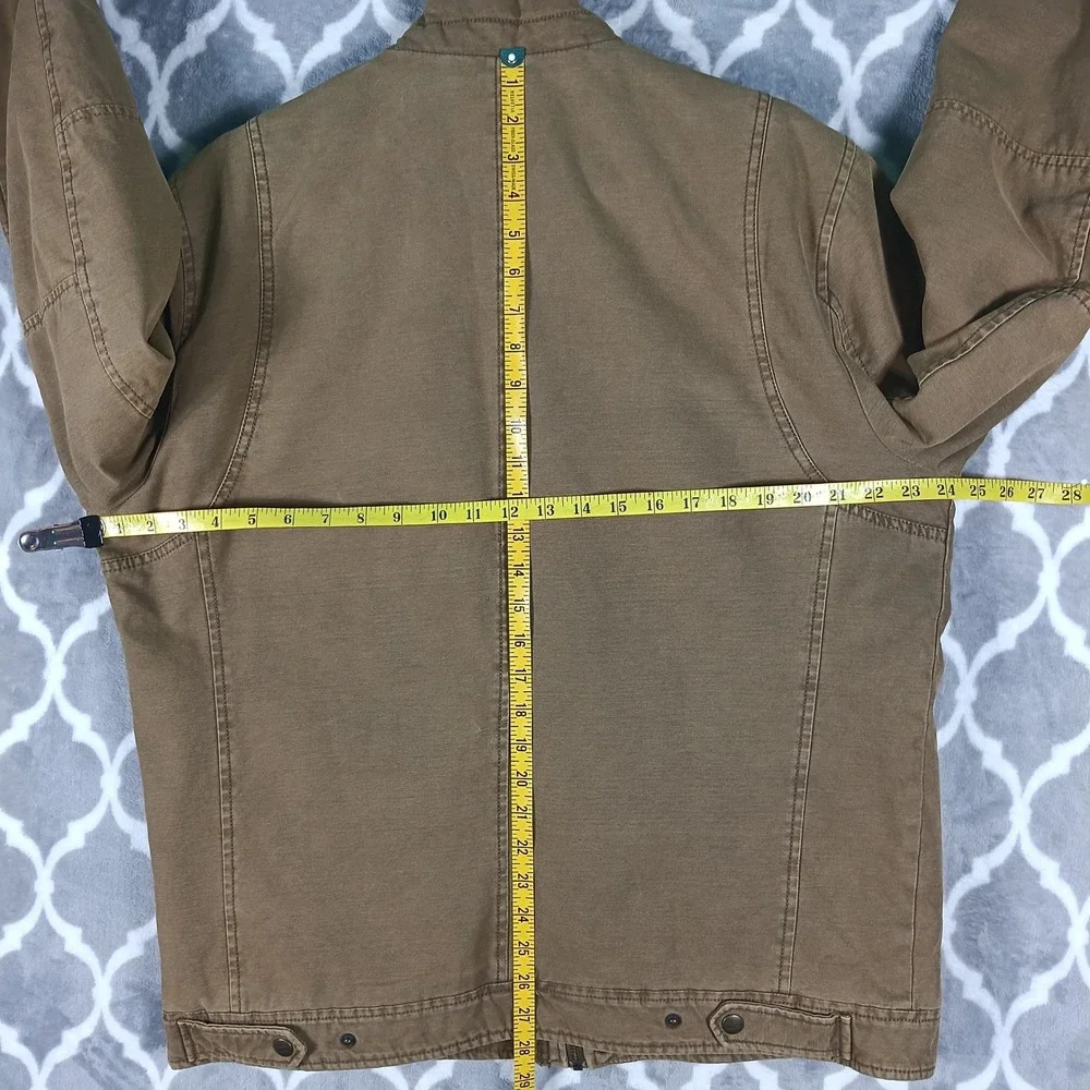 Levis Field Jacket Men Large Brown Rugged Heritage Canvas Quilt Lined Twill Coat